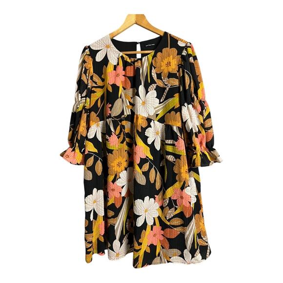 Who What Wear Floral Smock Mumu Casual Dress Tent Trapeze A-Line - Picture 1 of 8